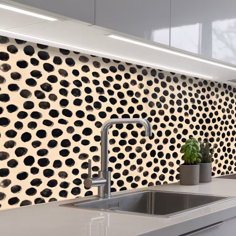 Stippen - Patroon - Zwart keuken achterwand 2 middel 871 -3d_schuin