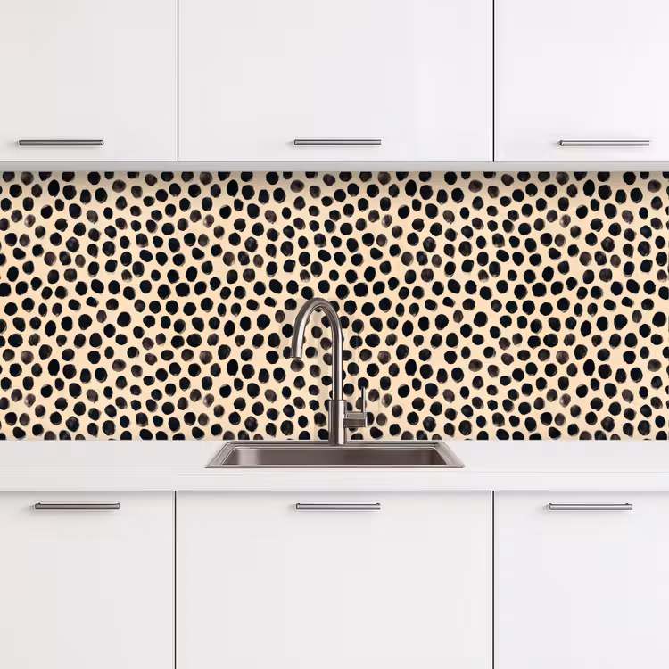 Stippen - Patroon - Zwart keuken achterwand 2 middel 871 -3d