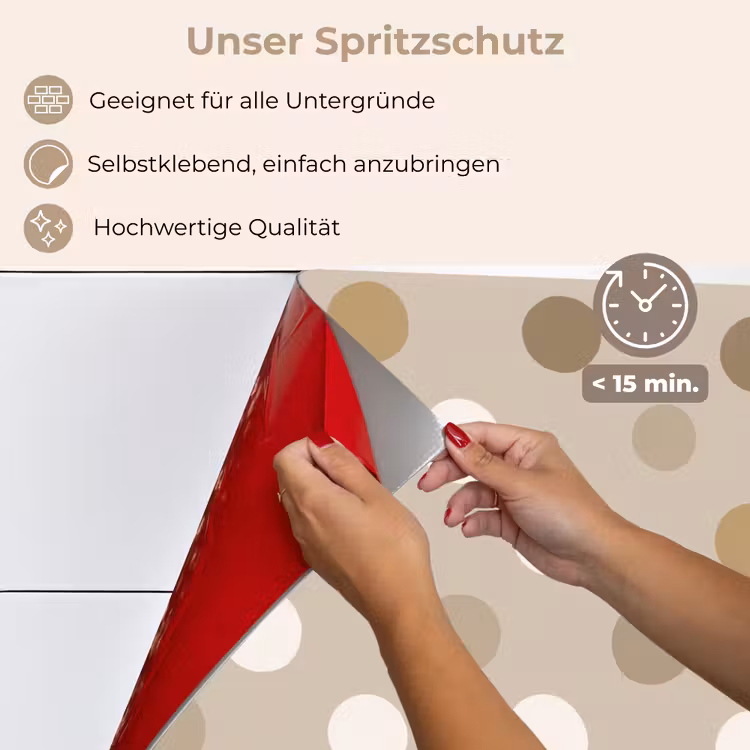 Polka - Dots - Beige keuken achterwand spatscherm klein 900 -spatscherm_DE