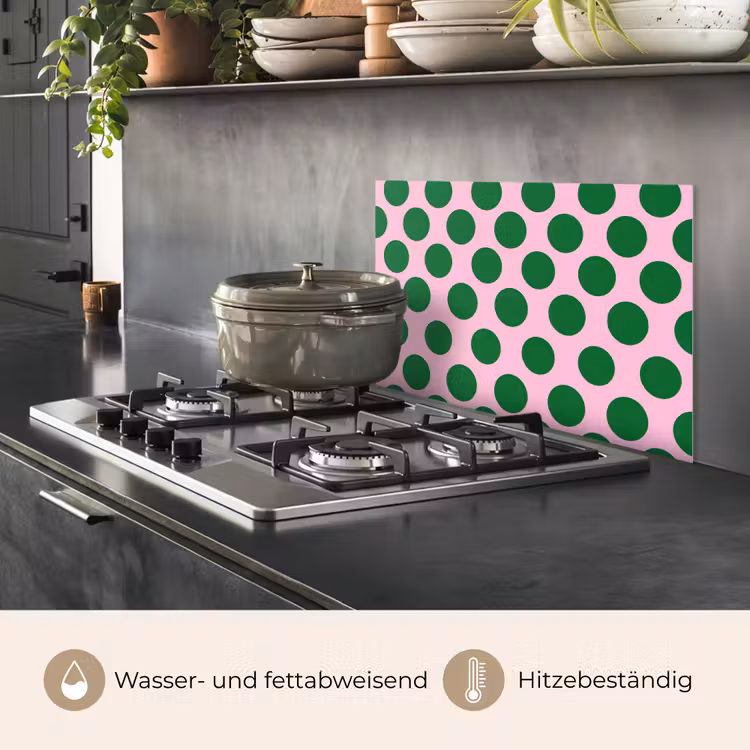 Polkadots - Patroon - Groen keuken achterwand spatscherm klein 900 -usp_DE