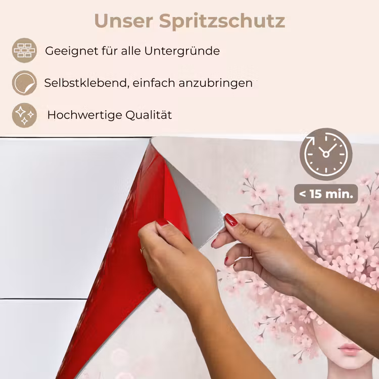 Portret - Kersenbloesem - Roze keuken achterwand spatscherm klein -spatscherm_DE