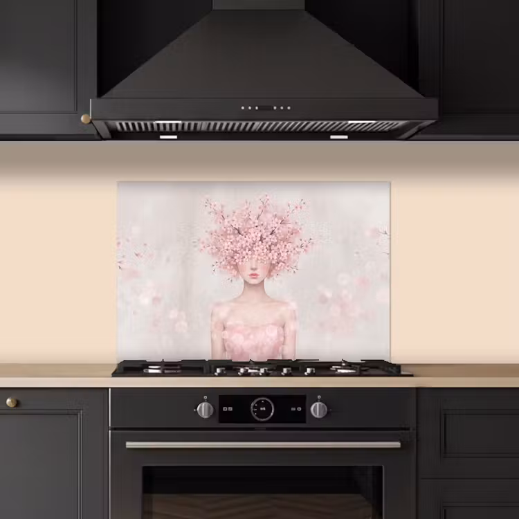 Portret - Kersenbloesem - Roze keuken achterwand spatscherm klein -sfeer1
