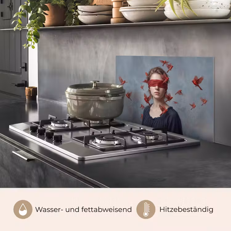 Portret - Krachtig - Rood keuken achterwand spatscherm klein -usp_DE