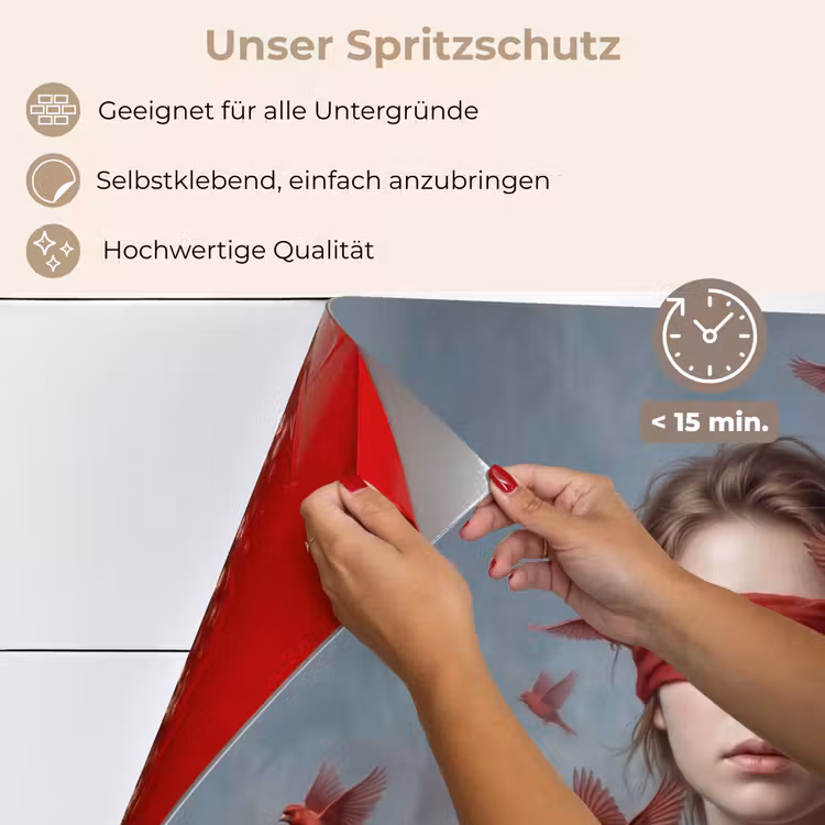Portret - Krachtig - Rood keuken achterwand spatscherm klein -spatscherm_DE