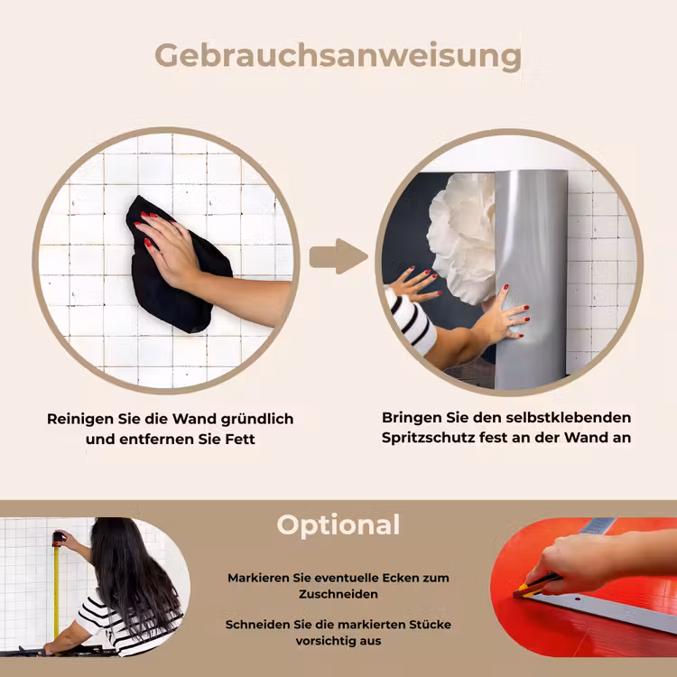 Portret - Mysterieus - Wit keuken achterwand spatscherm klein -gebruiksaanwijzing_DE