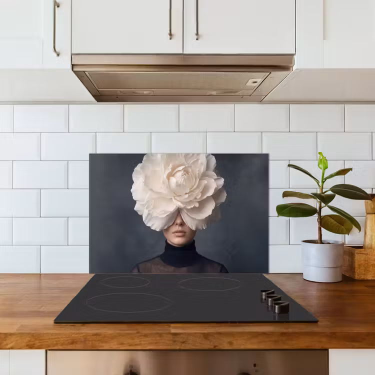 Portret - Mysterieus - Wit keuken achterwand spatscherm klein -sfeer2