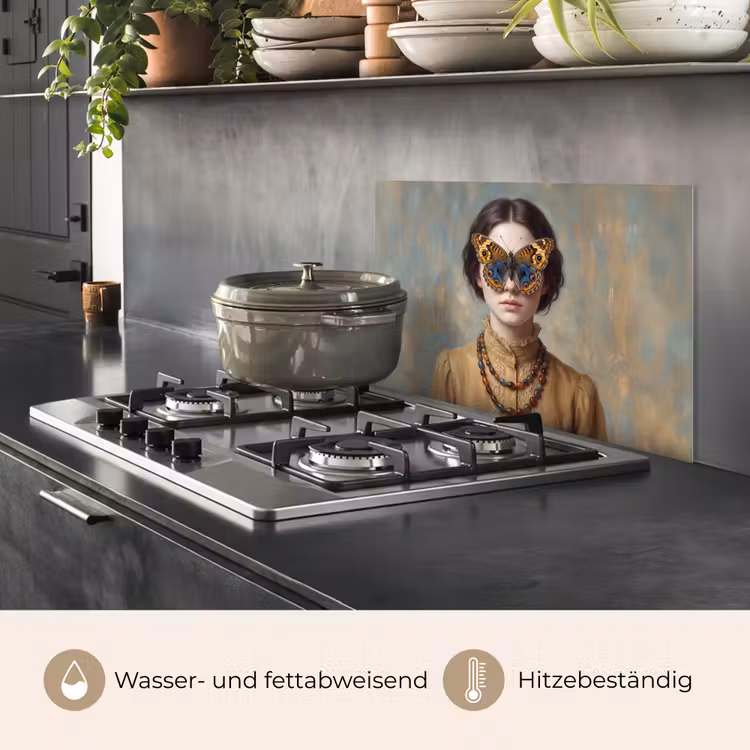Portret - Vlinder - Kleurrijk keuken achterwand spatscherm klein -usp_DE