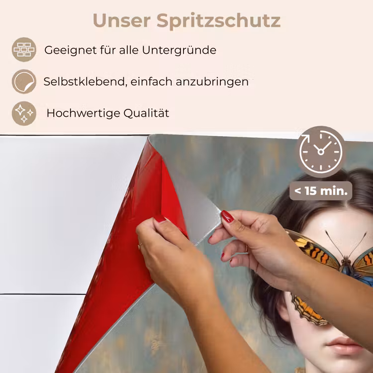 Portret - Vlinder - Kleurrijk keuken achterwand spatscherm klein -spatscherm_DE