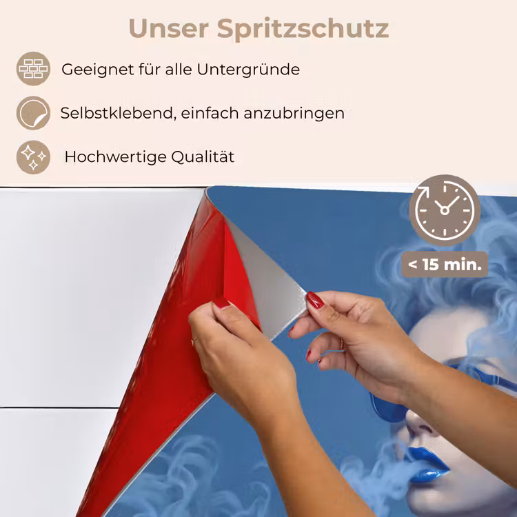 Portret - Zonnebril - Rook - Abstract - Blauw keuken achterwand spatscherm klein -spatscherm_DE
