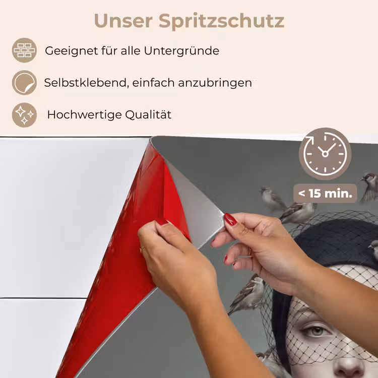 Portret - Vogels - Zwart keuken achterwand spatscherm klein -spatscherm_DE