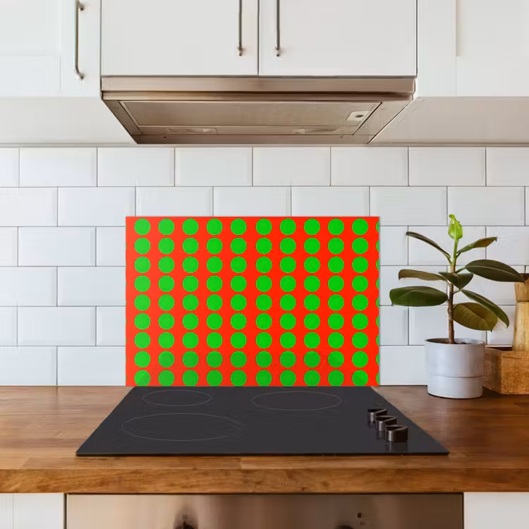 Stippen - Patroon - Groen keuken achterwand spatscherm klein 900 -sfeer2