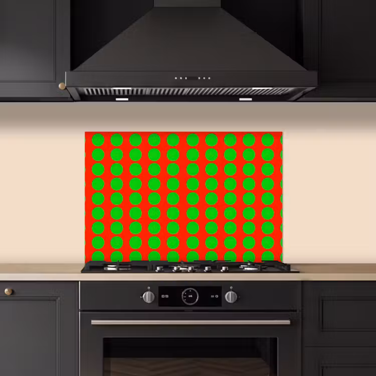 Stippen - Patroon - Groen keuken achterwand spatscherm klein 900 -sfeer1
