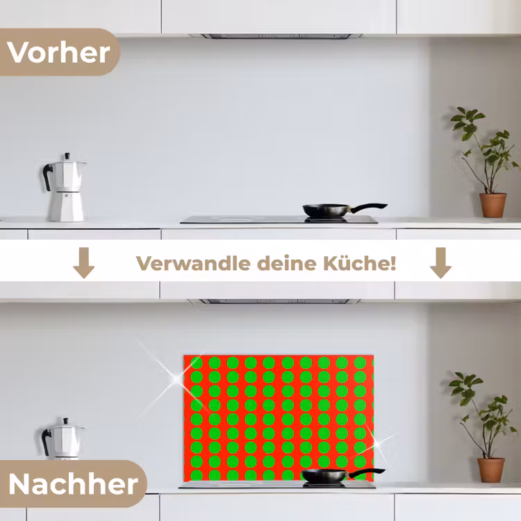 Stippen - Patroon - Groen keuken achterwand spatscherm klein 900 -voor_na_DE