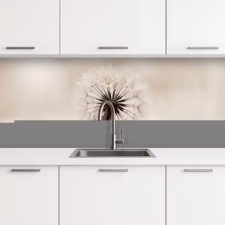 Paardenbloem - Minimalistisch - Wit keuken achterwand 2 middel -3d