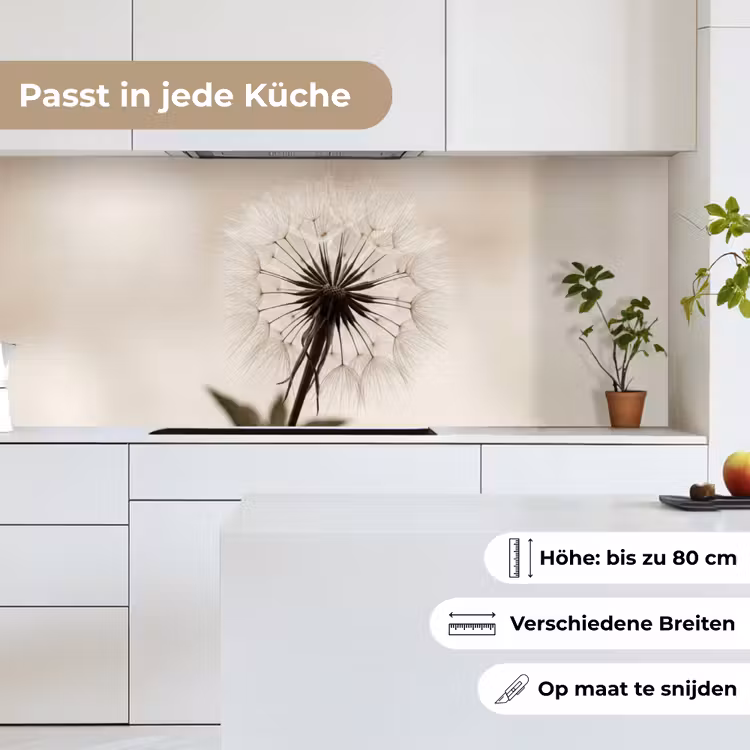 Paardenbloem - Minimalistisch - Wit keuken achterwand 2 middel -sfeer4_DE