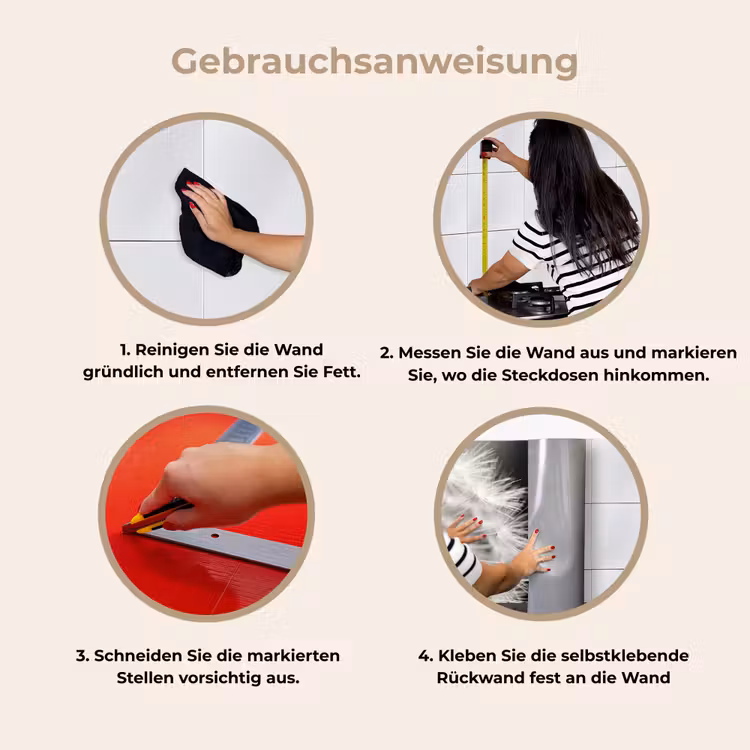 Paardenbloem - Zwart - Wit keuken achterwand 2 middel -gebruiksaanwijzing_DE