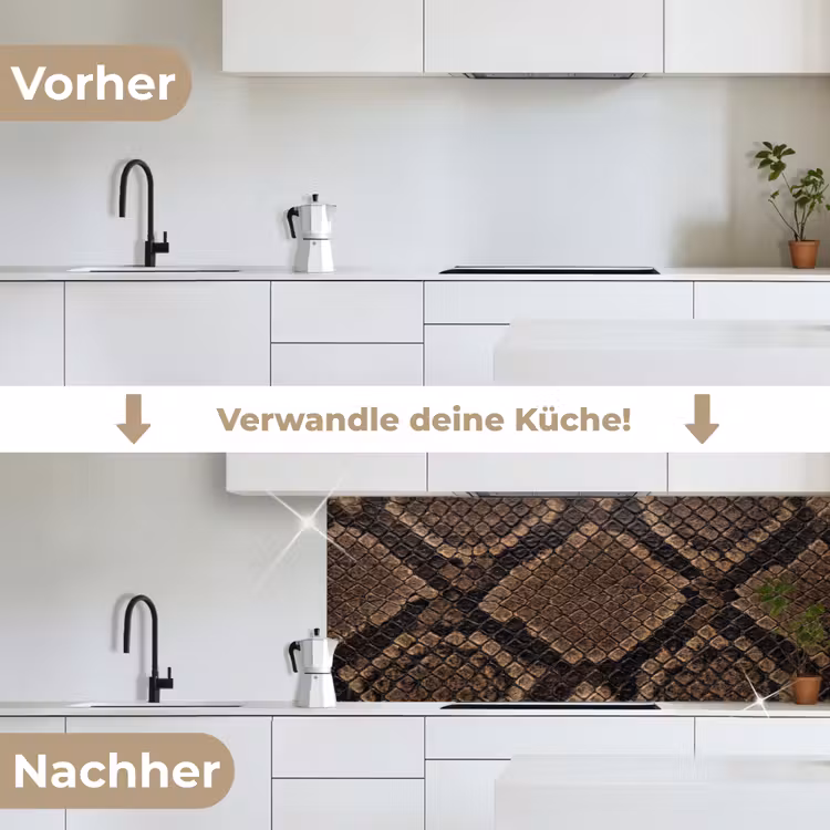 Python - Schubben - Brons keuken achterwand 2 middel -voor-na_DE