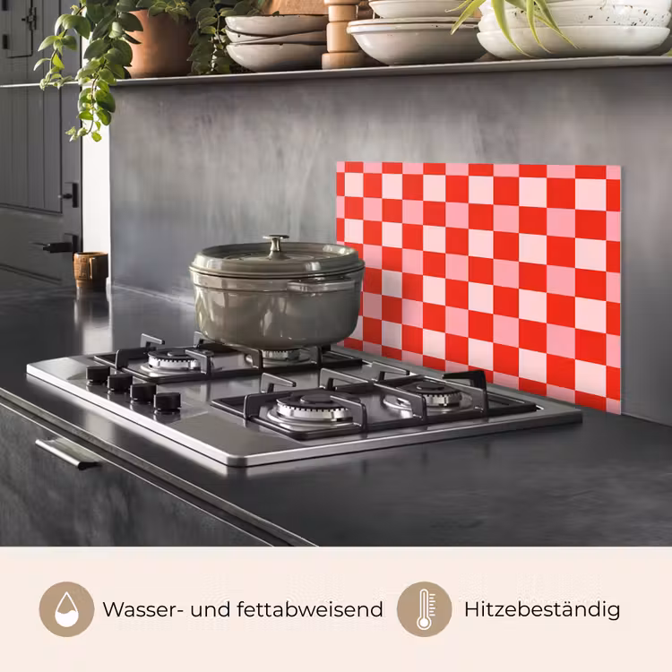 Vierkant - Klassiek - Rood keuken achterwand spatscherm klein 900 -usp_DE