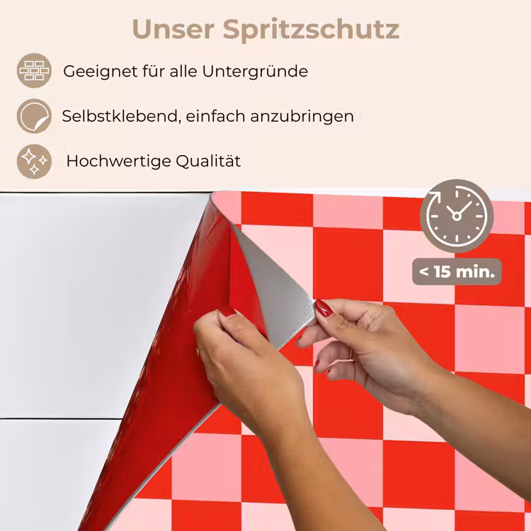 Vierkant - Klassiek - Rood keuken achterwand spatscherm klein 900 -spatscherm_DE