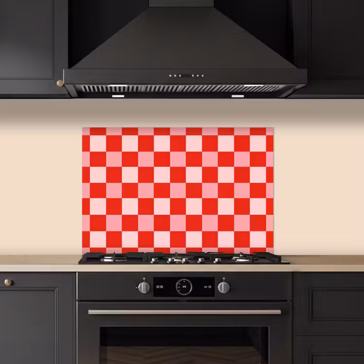 Vierkant - Klassiek - Rood keuken achterwand spatscherm klein 900 -sfeer1