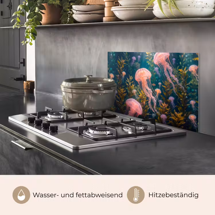 Kwal - Roze - Onderwater - Zeeleven - Dieren keuken achterwand spatscherm klein -usp_DE