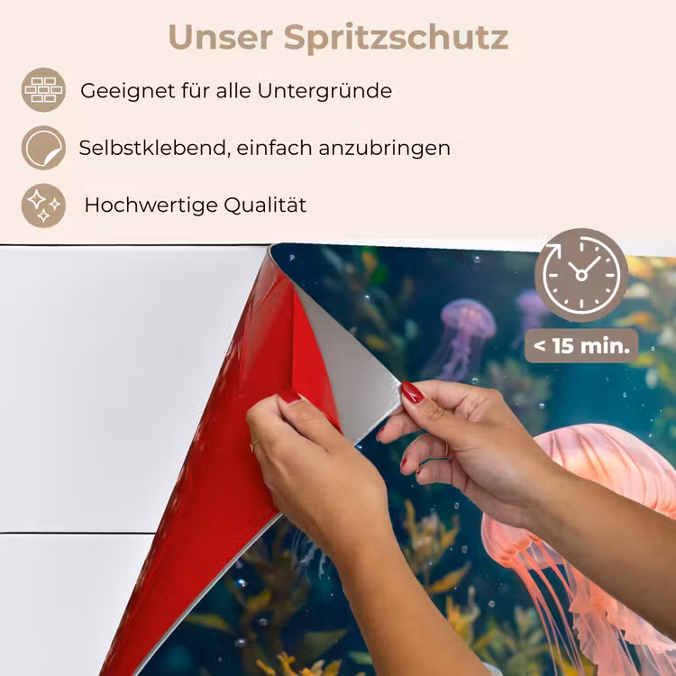 Kwal - Roze - Onderwater - Zeeleven - Dieren keuken achterwand spatscherm klein -spatscherm_DE