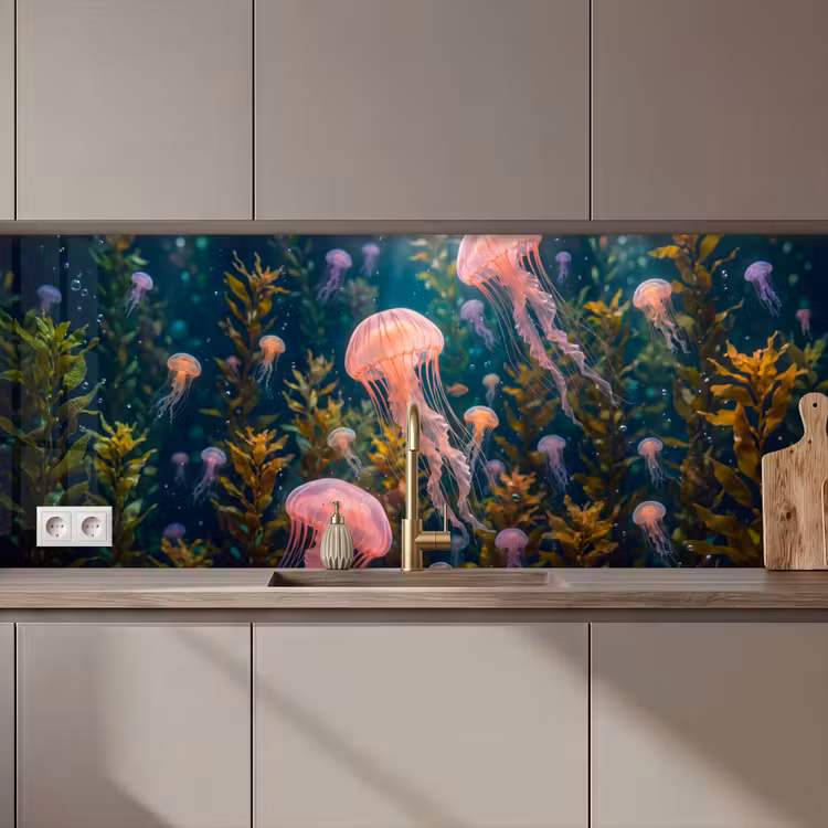 Kwal - Roze - Onderwater - Zeeleven - Dieren keuken achterwand 2 middel zz_3dshopping