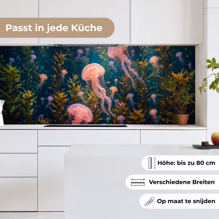 Kwal - Roze - Onderwater - Zeeleven - Dieren keuken achterwand 2 middel -sfeer4_DE