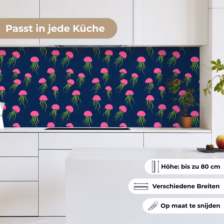 Kwallen - Diepzee - Neon keuken achterwand 2 middel 871 -sfeer4_DE