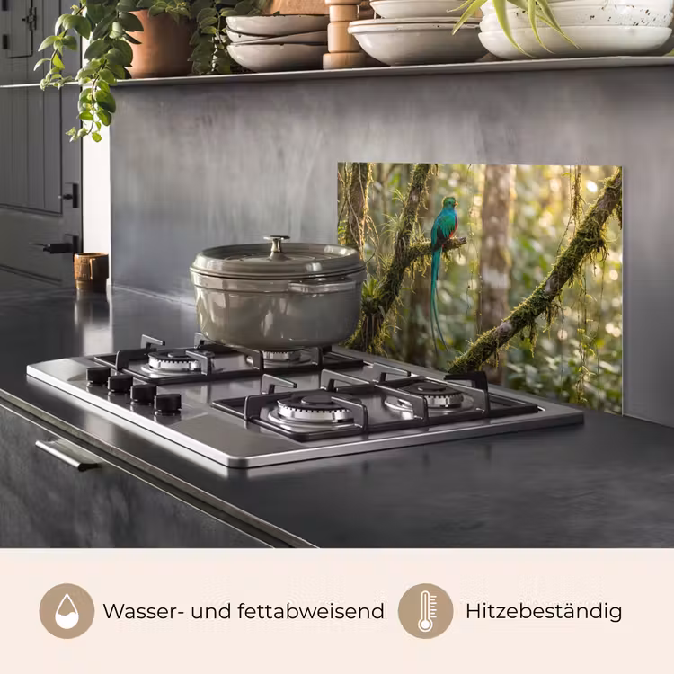 Quetzal - Jungle - Natuur - Groen keuken achterwand spatscherm klein -usp_DE