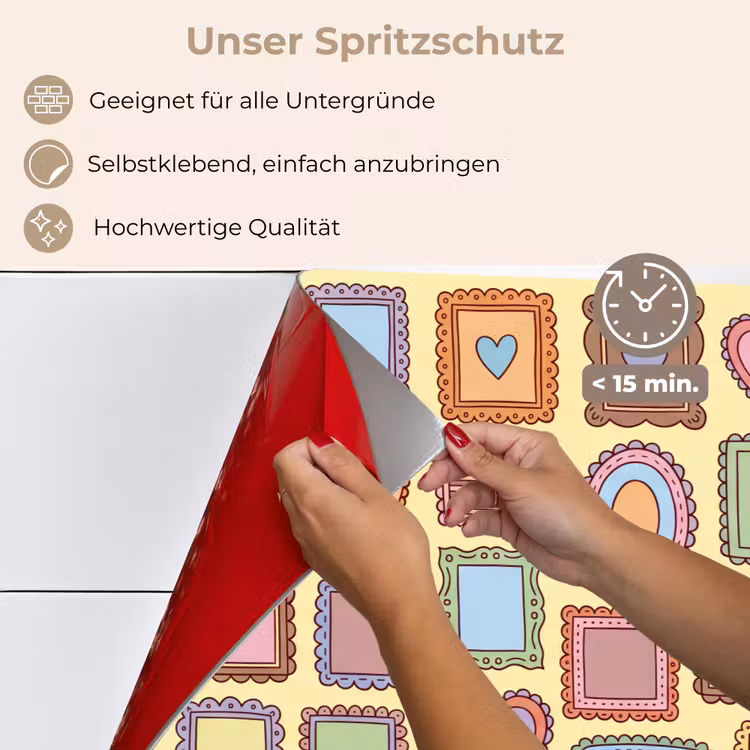 Lijst - Patroon - Hart - Speels - Kleurrijk keuken achterwand spatscherm klein -spatscherm_DE
