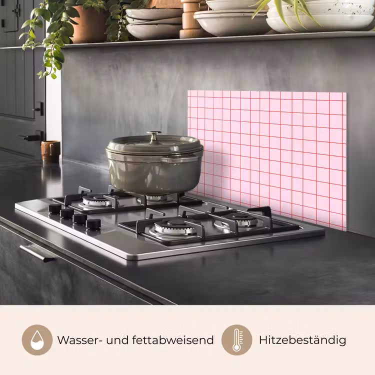 Raster - Patroon - Roze keuken achterwand spatscherm klein 900 -usp_DE