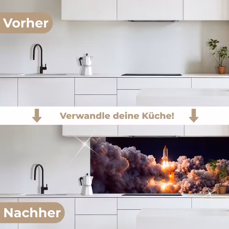 Küchenrückwand - Raumfahrzeug – Start – Sterne - Ruimtevaartuig - Lancering - Sterren keuken achterwand 2 middel