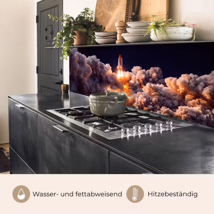 Küchenrückwand - Raumfahrzeug – Start – Sterne - Ruimtevaartuig - Lancering - Sterren keuken achterwand 2 middel