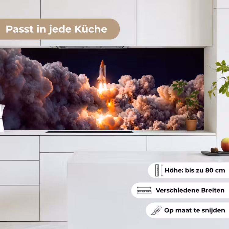 Küchenrückwand - Raumfahrzeug – Start – Sterne - Ruimtevaartuig - Lancering - Sterren keuken achterwand 2 middel