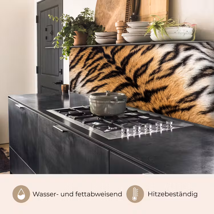 Realistisch - Tijgervacht - Zwart keuken achterwand 2 middel -usp_DE