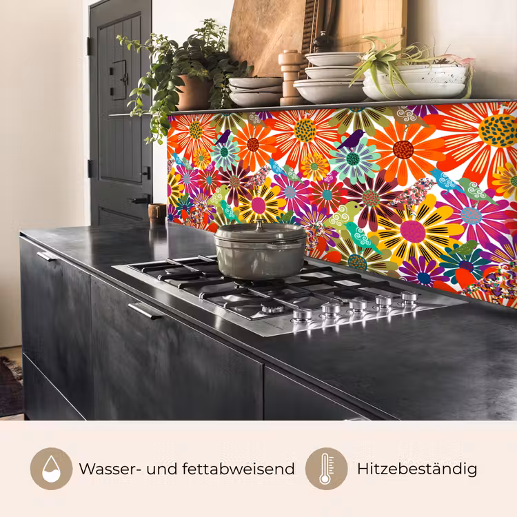 Regenboog - Bloemen - Patronen - Hippie keuken achterwand 2 middel 871 -usp_DE