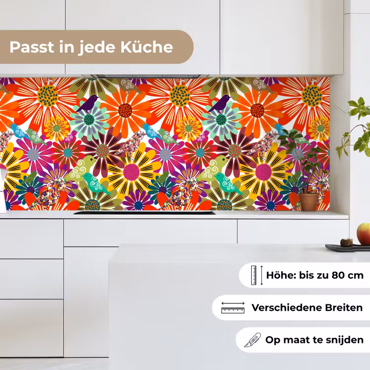 Regenboog - Bloemen - Patronen - Hippie keuken achterwand 2 middel 871 -sfeer4_DE
