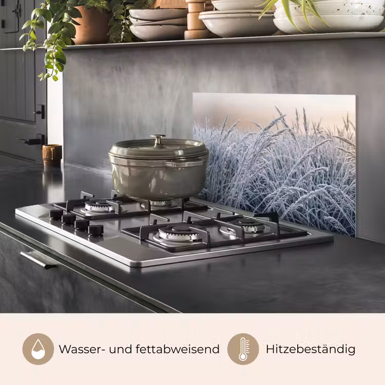 Rijp - Gras - Kristallen - Winter - Minimalistisch keuken achterwand spatscherm klein -usp_DE