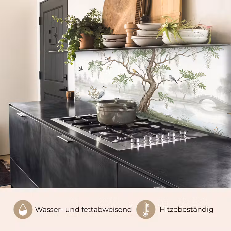 Reiger - Landschap - Groen keuken achterwand 2 middel -usp_DE