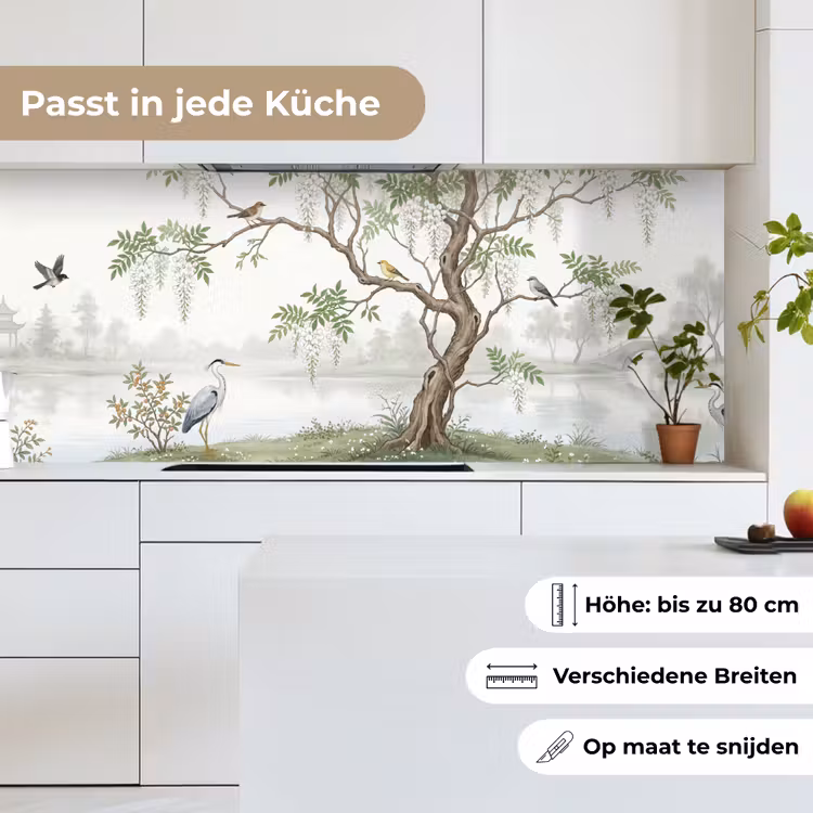 Reiger - Landschap - Groen keuken achterwand 2 middel -sfeer4_DE