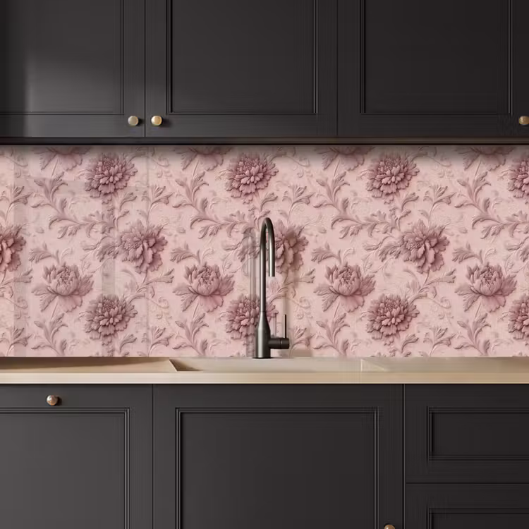 Reliëf - Pioenrozen - Roze keuken achterwand 2 middel 871 -sfeer1