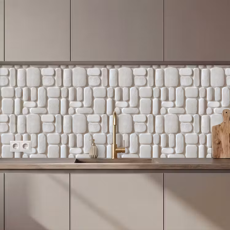 Reliëf - Structuur - Wit keuken achterwand 2 middel 871 zz_3dshopping