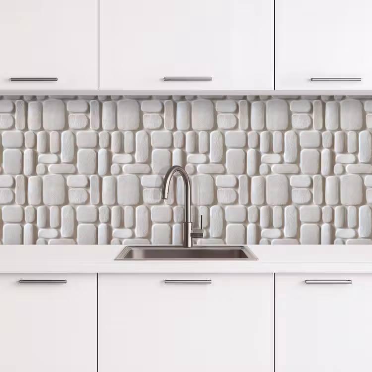 Reliëf - Structuur - Wit keuken achterwand 2 middel 871 -3d