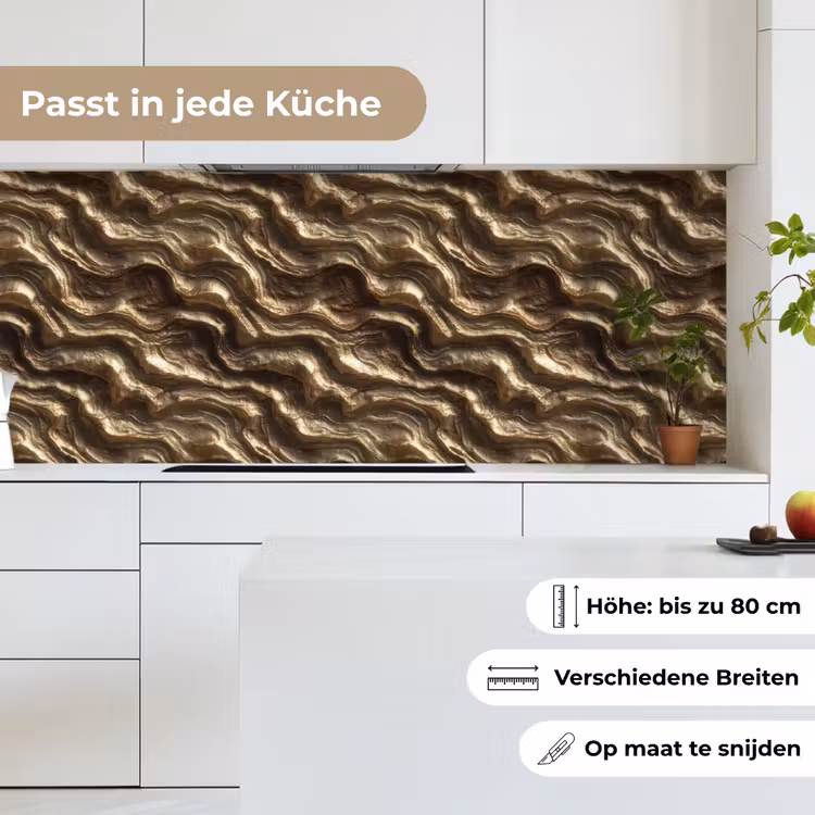 Reliëf - Golven - Abstract - Bronsgoud keuken achterwand 2 middel 871 -sfeer4_DE