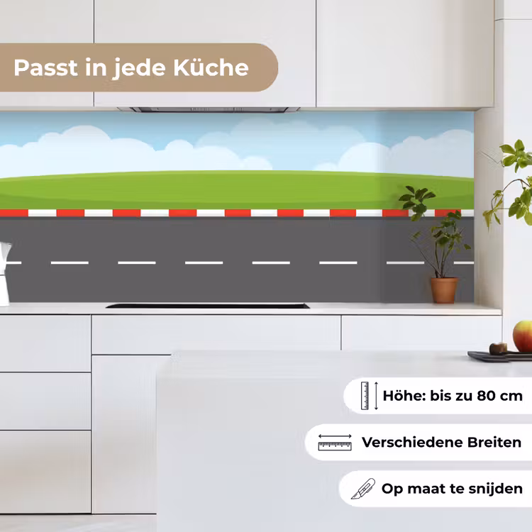 Racebaan - Illustratie - Sport - Kleurrijk keuken achterwand 2 middel -sfeer4_DE