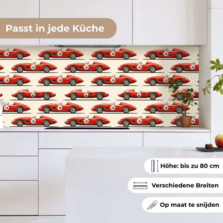 Raceauto - Retro - Rood keuken achterwand 2 middel 871 -sfeer4_DE