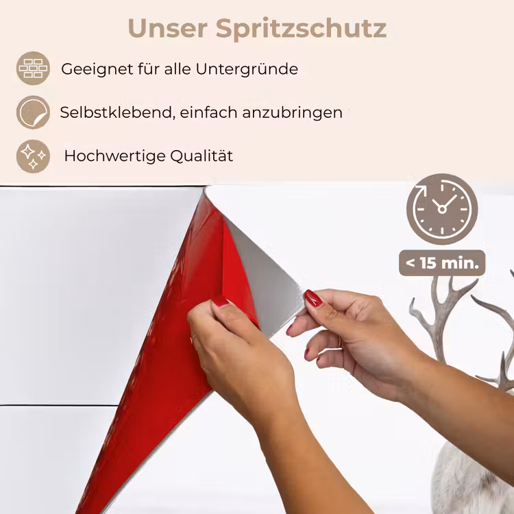 Rendier - Gewei - Sneeuw - Winter keuken achterwand spatscherm klein -spatscherm_DE