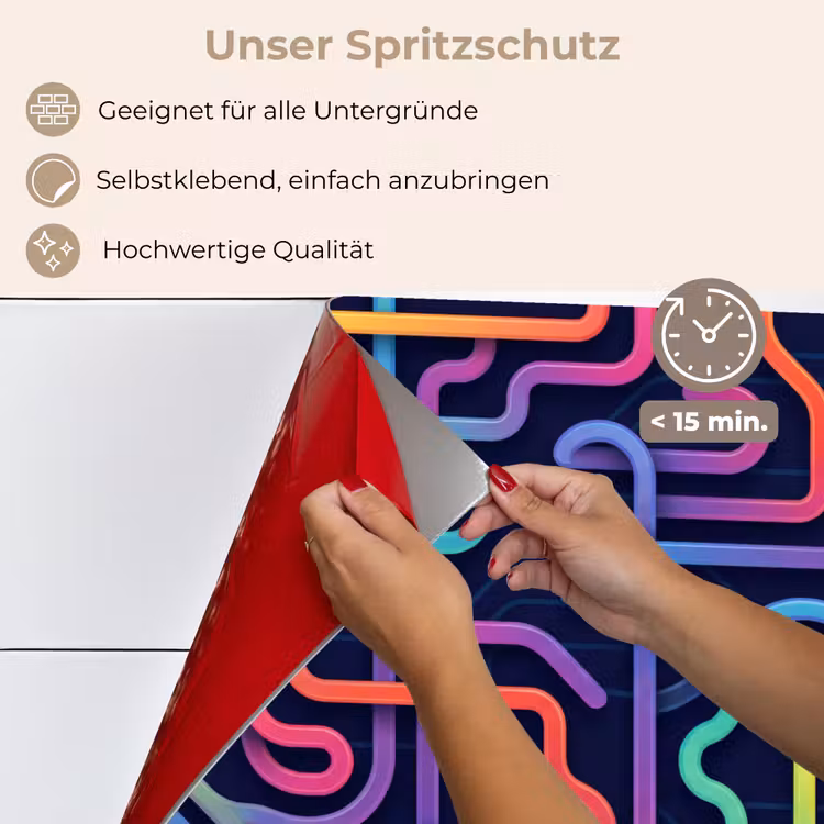 Retro - Abstract - Neon keuken achterwand spatscherm klein -spatscherm_DE
