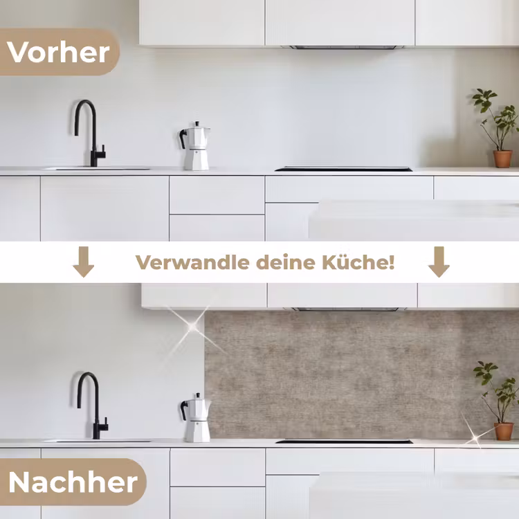 Retro - Beton - Patroon keuken achterwand 2 middel 871 -voor-na_DE
